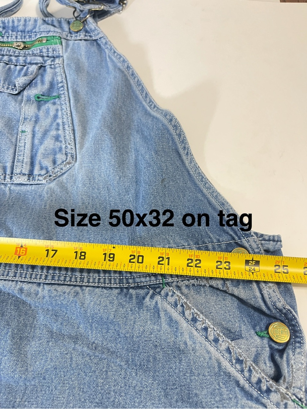 VTG LIBERTY Blue Denim Overalls Cotton Bib Overalls Size 50x32 Workwear - Picture 7 of 8